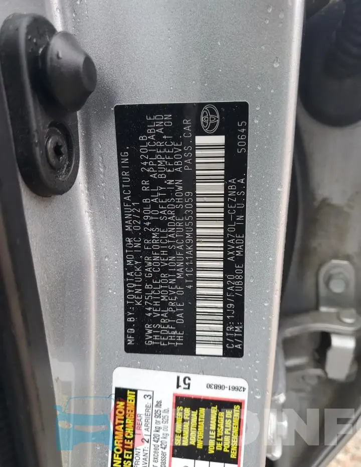 4T1C11AK9MU553059 Photo# 12