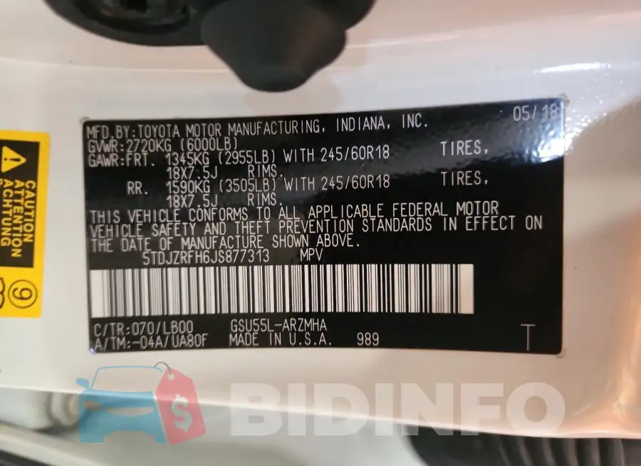 5TDJZRFH6JS877313 Photo# 14