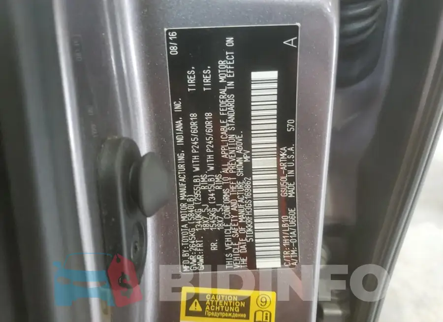 5TDKKRFH3GS169862 Photo# 14