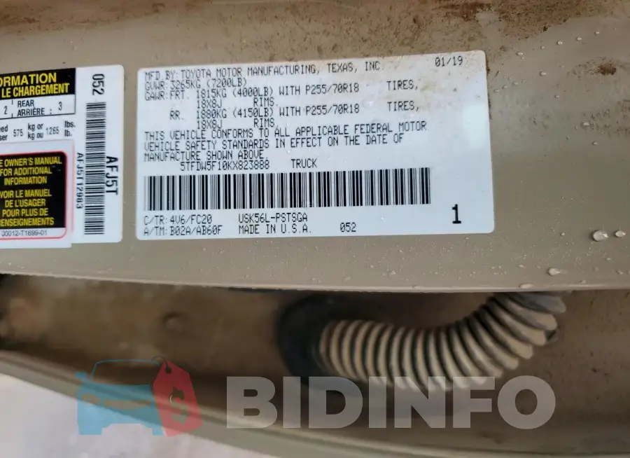 5TFDW5F10KX823888 Photo# 12