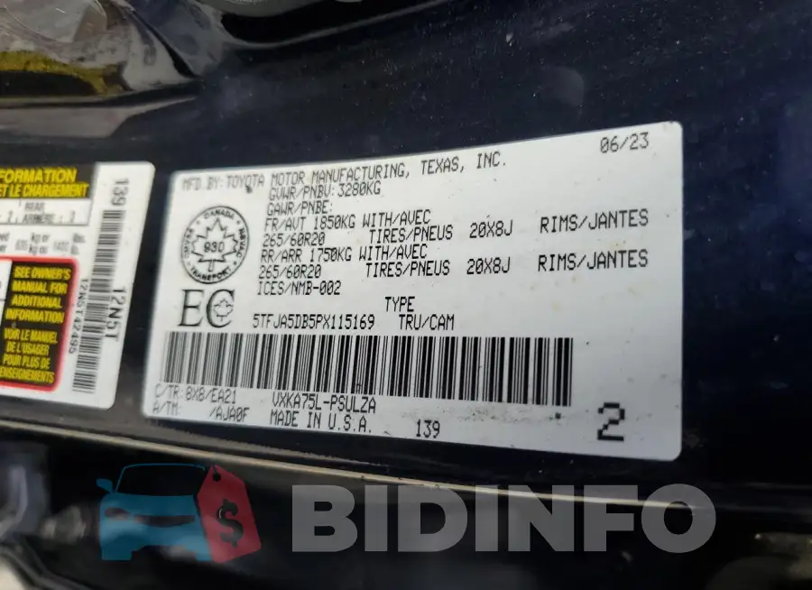5TFJA5DB5PX115169 Photo# 12