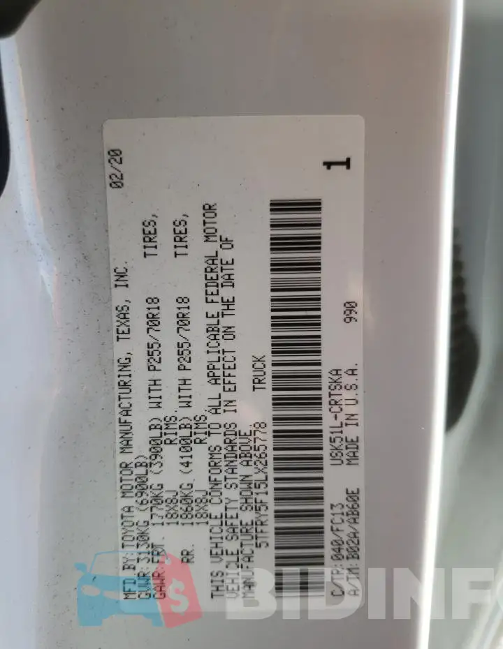 5TFRY5F15LX265778 Photo# 12