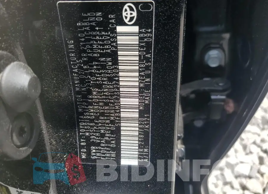 5YFB4MDE7SP274203 Photo# 12