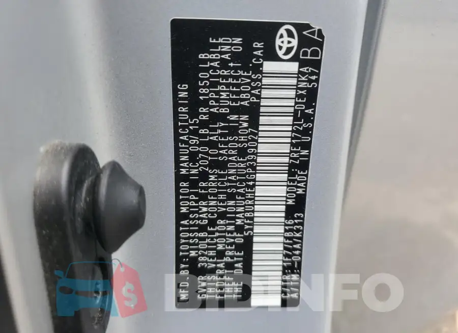 5YFBURHE4GP399027 Photo# 13