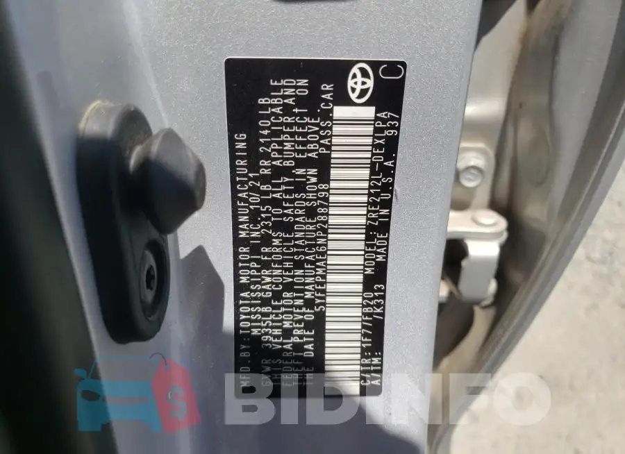 5YFEPMAE6NP288798 Photo# 12