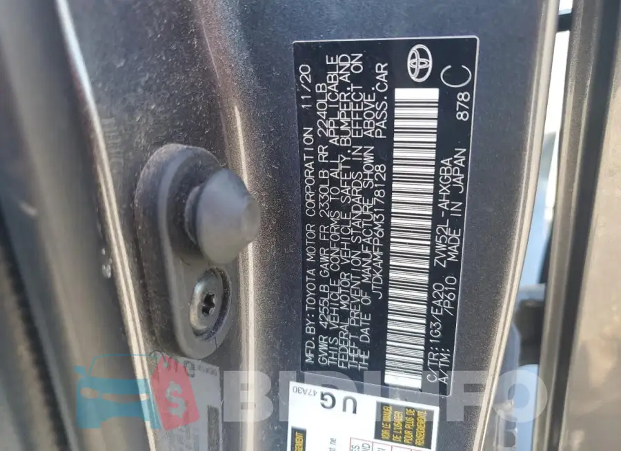 JTDKAMFP6M3178128 Photo# 13