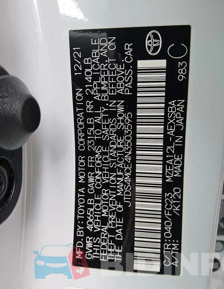 JTDS4MCE4N3503595 Photo# 12