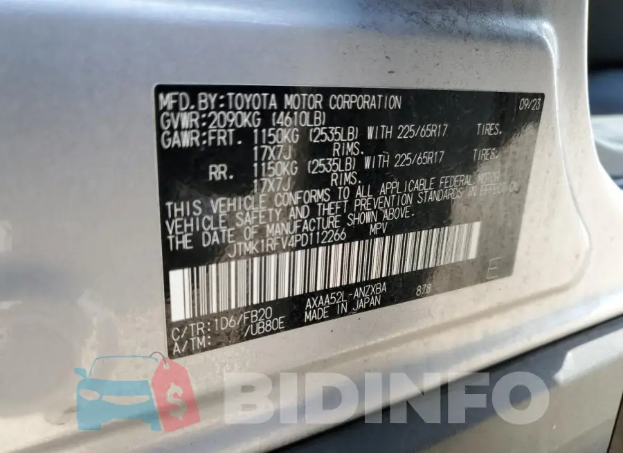 JTMK1RFV4PD112266 Photo# 13