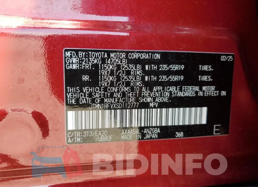 JTMN1RFVXSD112777 Photo# 13