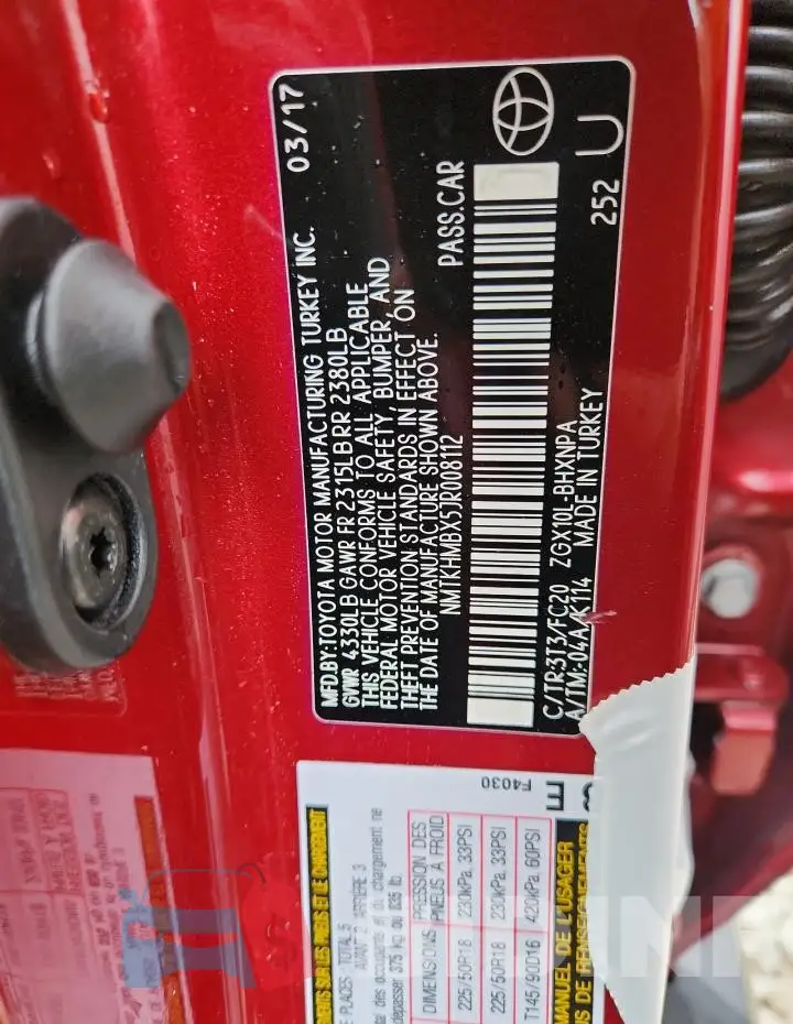 NMTKHMBX5JR008112 Photo# 14