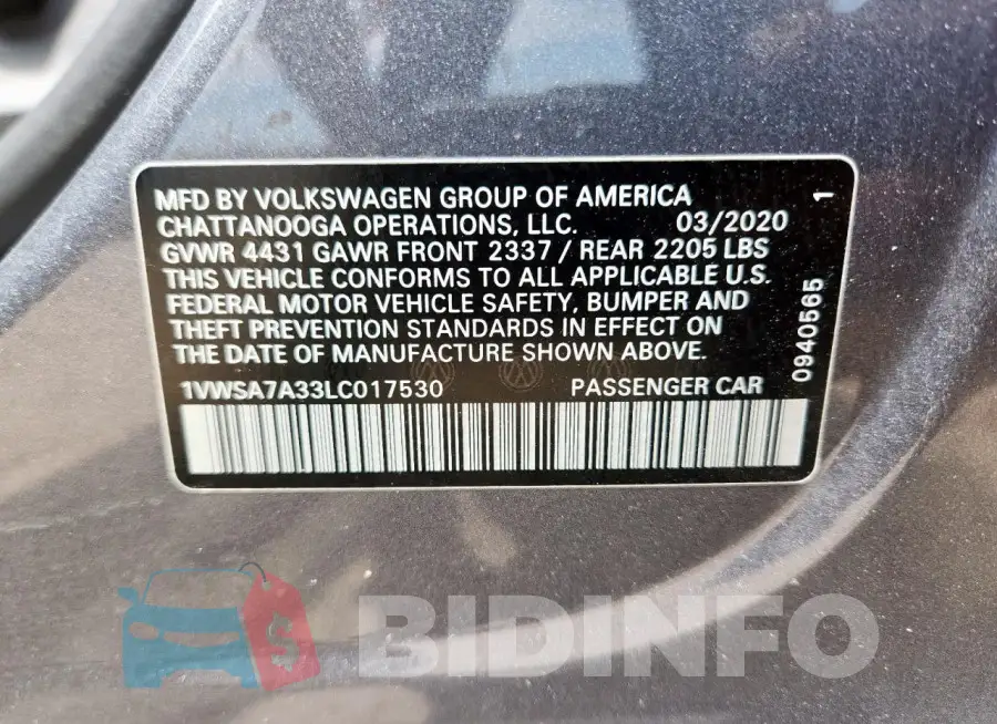 1VWSA7A33LC017530 Photo# 12