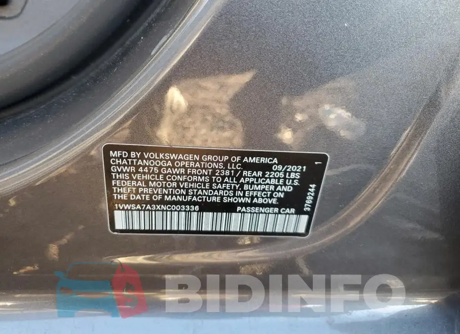 1VWSA7A3XNC003336 Photo# 12