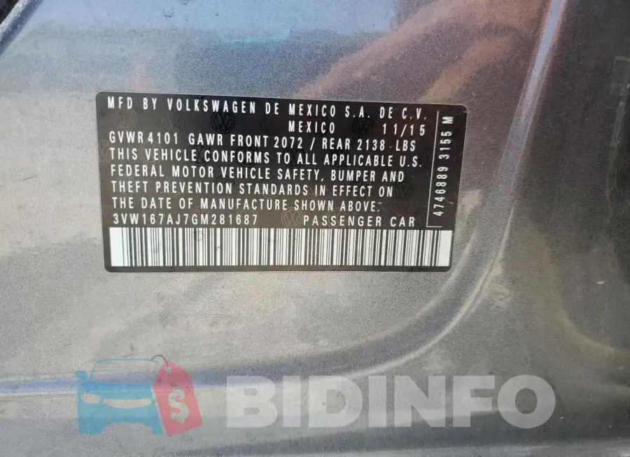 3VW167AJ7GM281687 Photo# 12