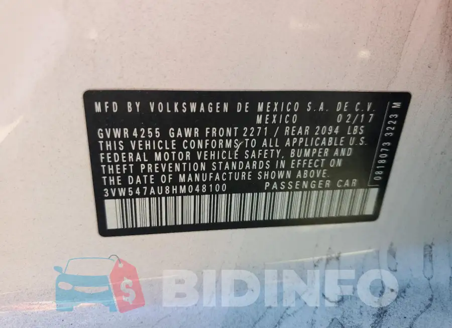 3VW547AU8HM048100 Photo# 12