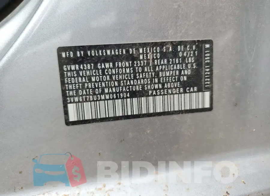 3VW6T7BU3MM061904 Photo# 12