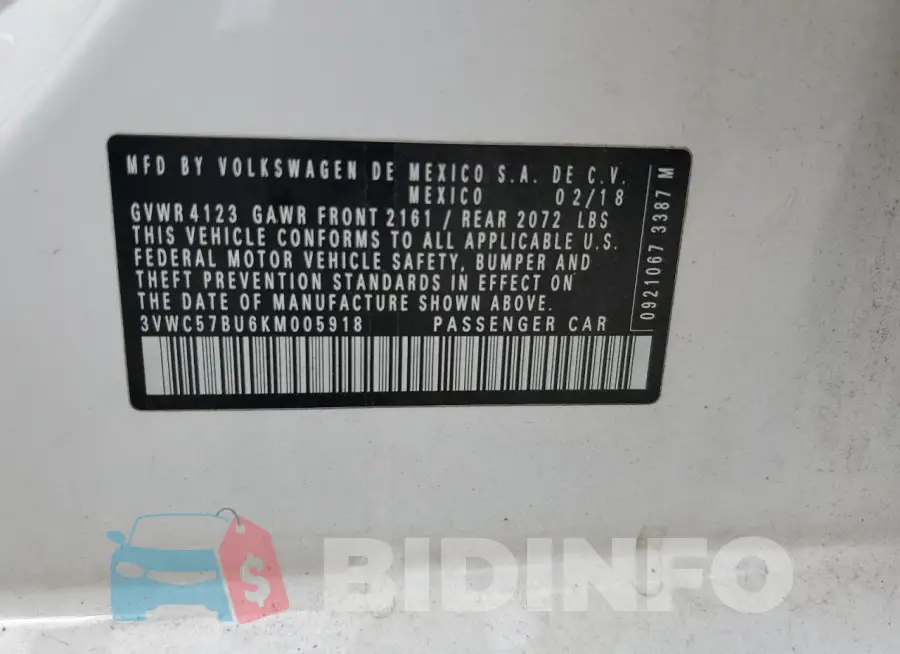 3VWC57BU6KM005918 Photo# 13