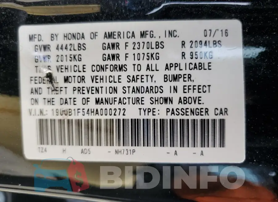 19UUB1F54HA000272 Photo# 12