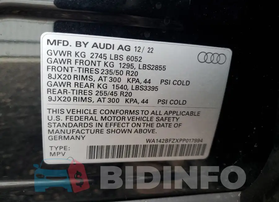 WA142BFZXPP017994 Photo# 13