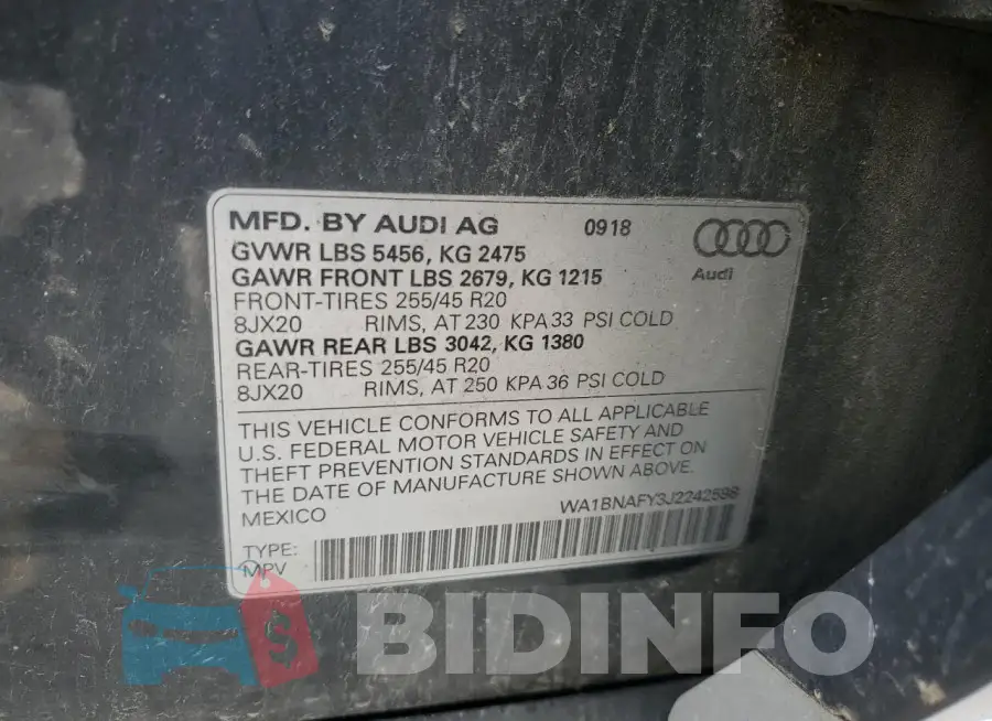WA1BNAFY3J2242598 Photo# 13