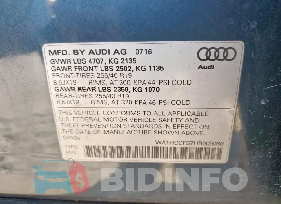 WA1HCCFS7HR005086 Photo# 13