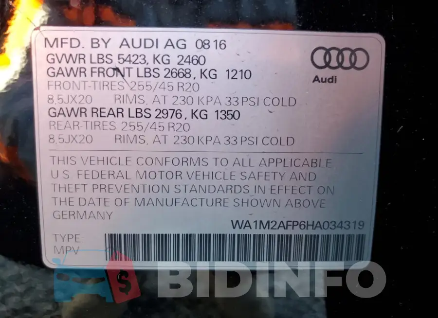 WA1M2AFP6HA034319 Photo# 14