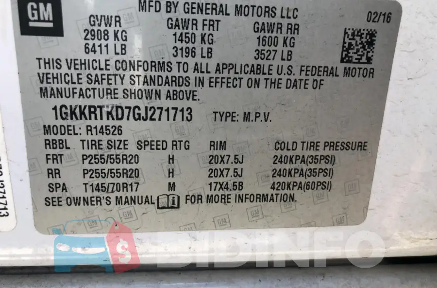 1GKKRTKD7GJ271713 Photo# 10