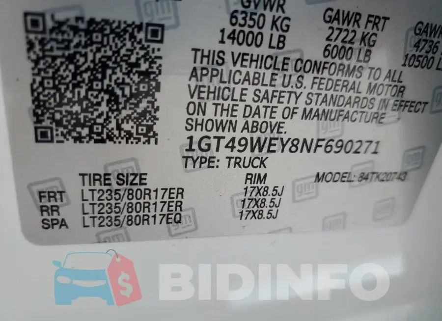 1GT49WEY9NF260961 Photo# 12