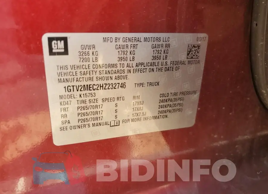 1GTV2MEC2HZ232746 Photo# 12