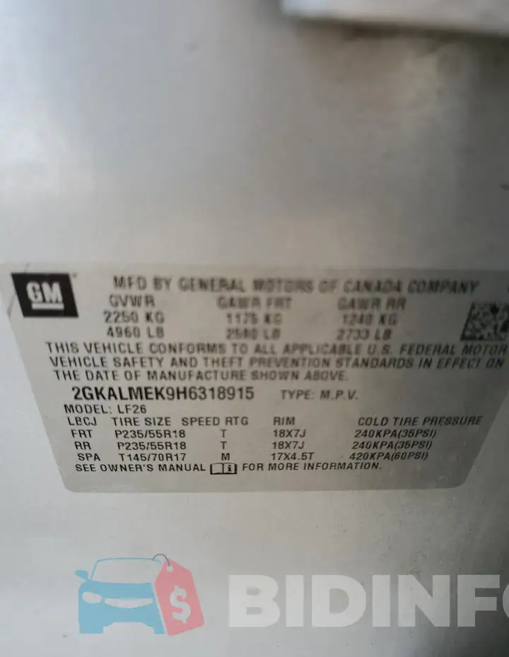 2GKALMEK9H6318915 Photo# 13
