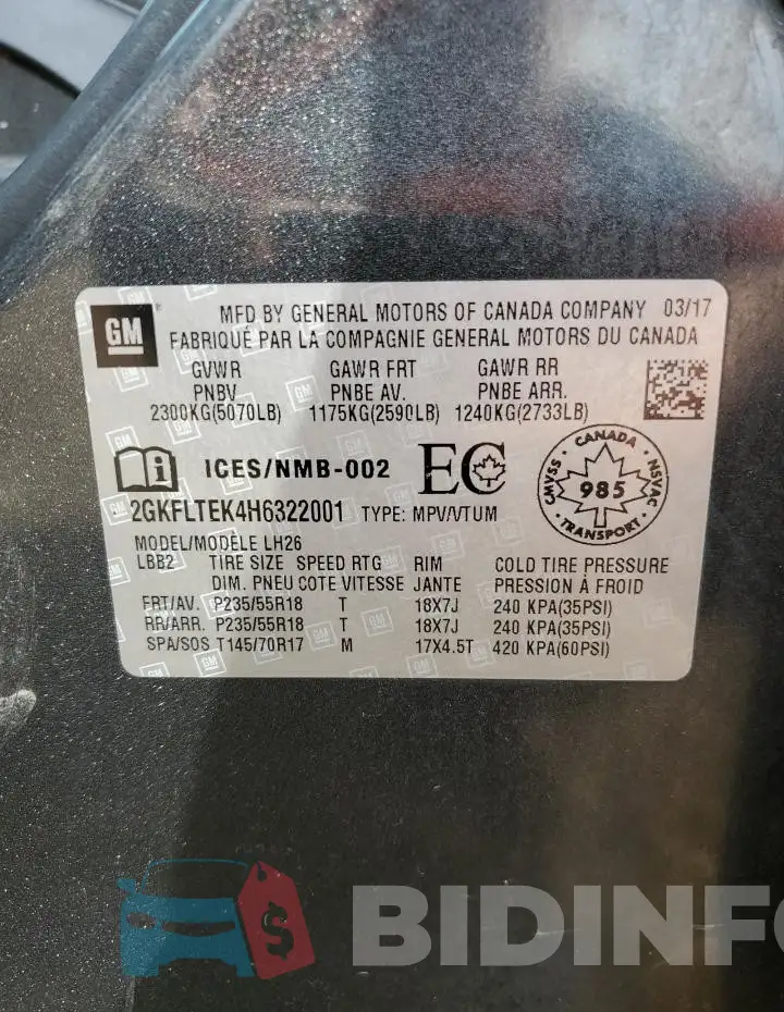 2GKFLTEK4H6322001 Photo# 13