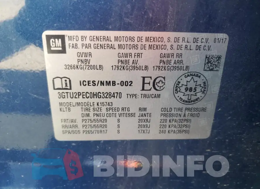 3GTU2PEC0HG328470 Photo# 12
