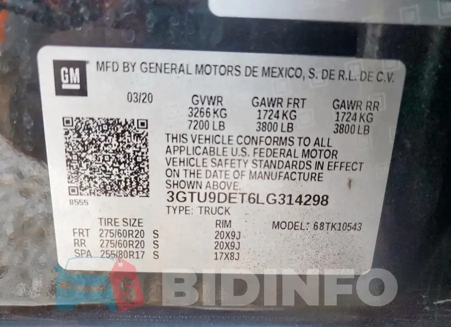 3GTU9DET6LG314298 Photo# 12