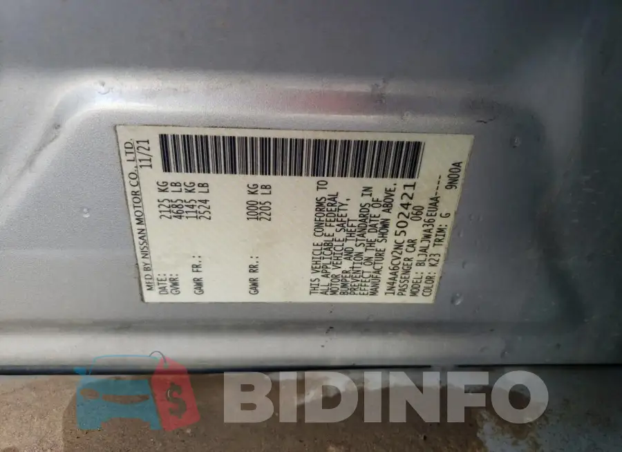 1N4AA6CV2NC502421 Photo# 13