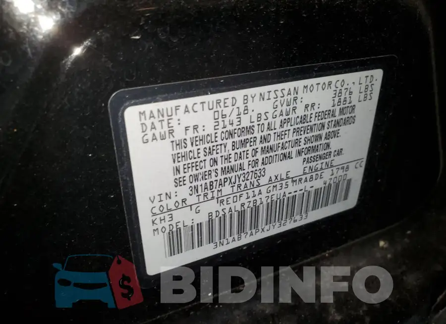 3N1AB7APXJY327633 Photo# 13