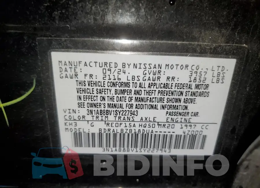 3N1AB8BV1SY227943 Photo# 12