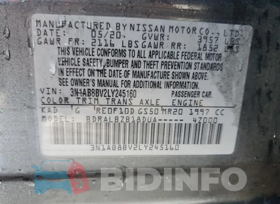3N1AB8BV2LY245160 Photo# 12