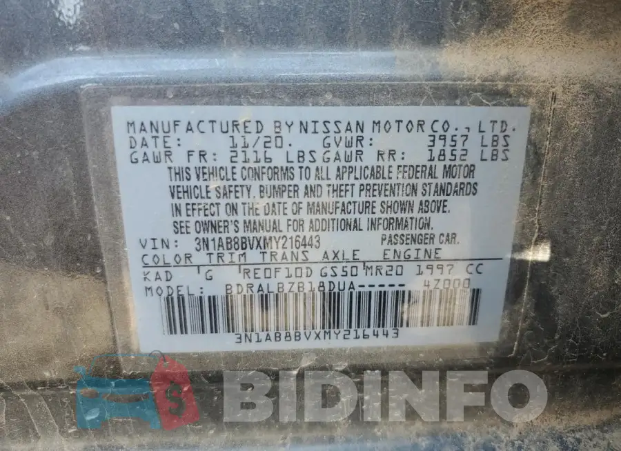 3N1AB8BVXMY216443 Photo# 12