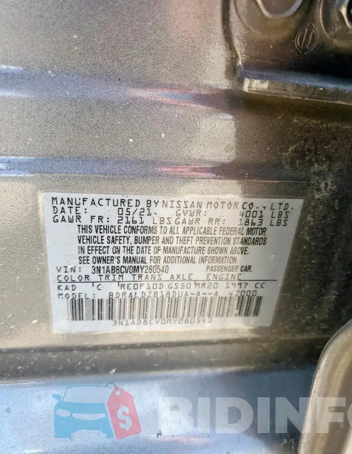 3N1AB8CV0MY280540 Photo# 13