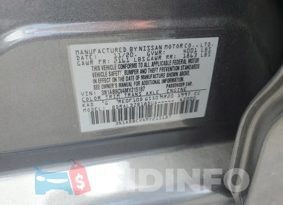 3N1AB8CV4MY215187 Photo# 12