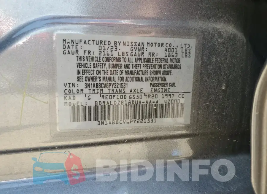 3N1AB8CV6PY221531 Photo# 12