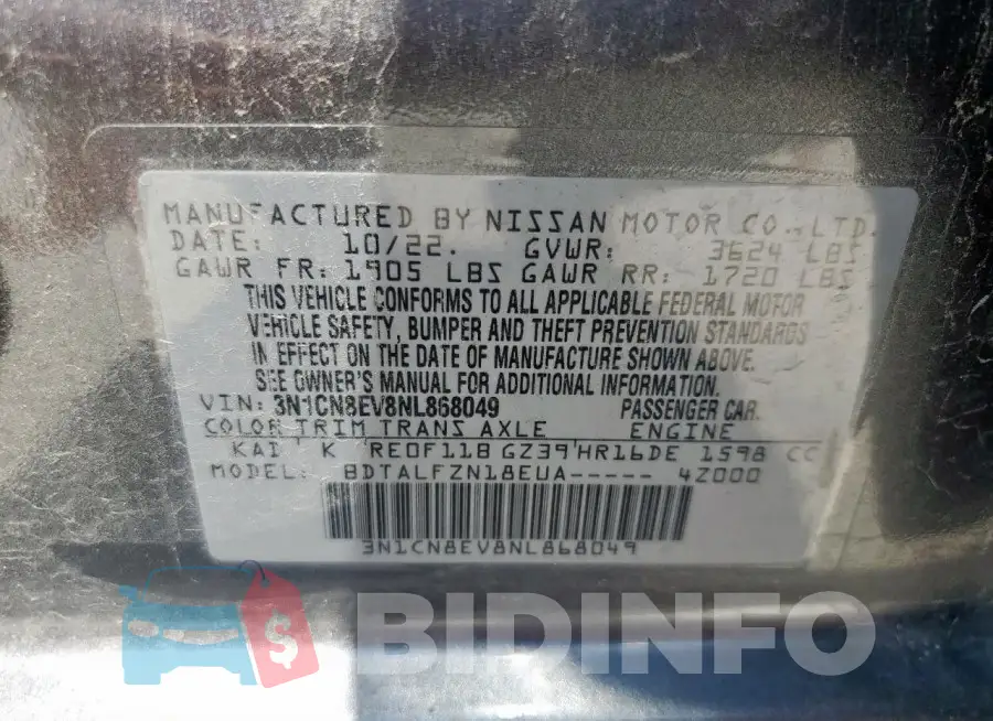 3N1CN8EV8NL868049 Photo# 12