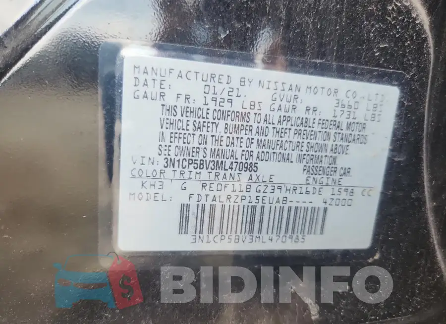 3N1CP5BV3ML470985 Photo# 14