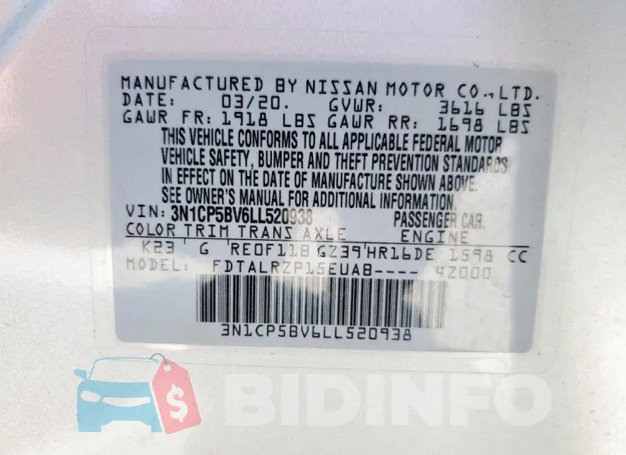 3N1CP5BV6LL520938 Photo# 12