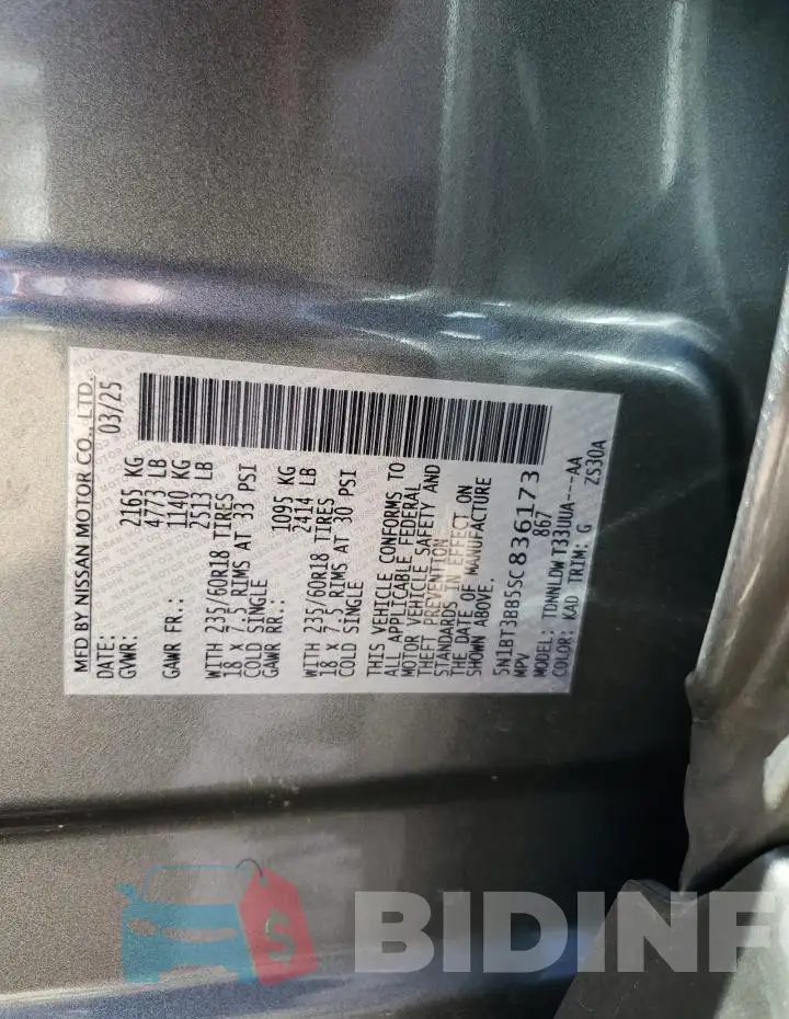 5N1BT3BB5SC836173 Photo# 12