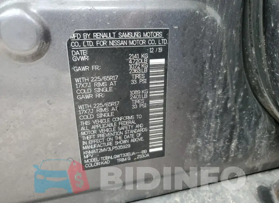 KNMAT2MV3LP535929 Photo# 13
