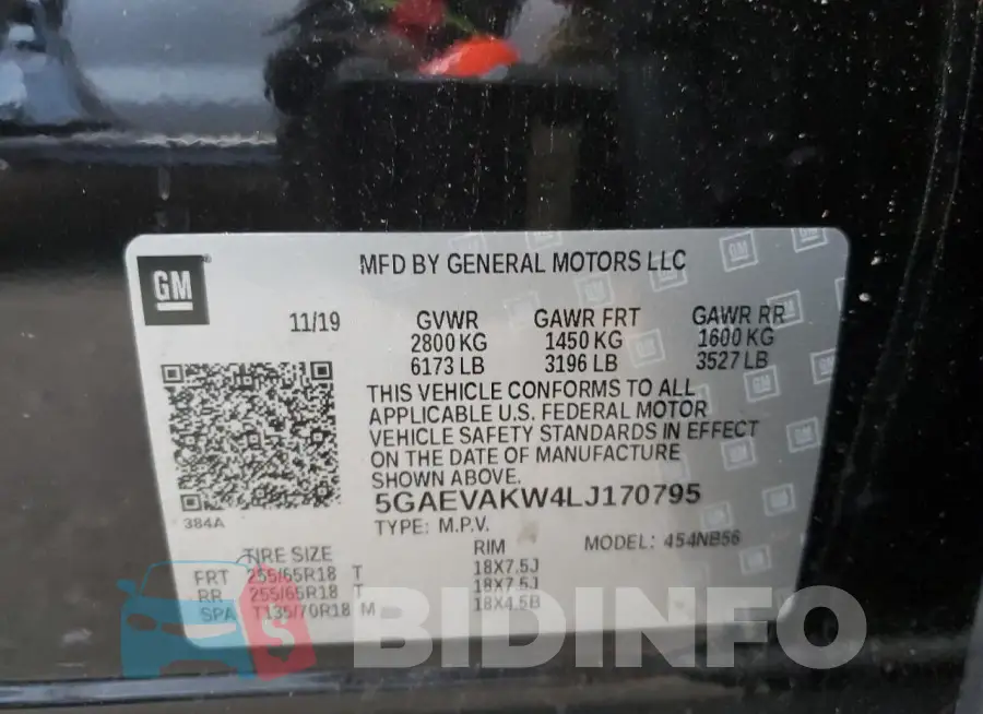 5GAEVAKW4LJ170795 Photo# 13