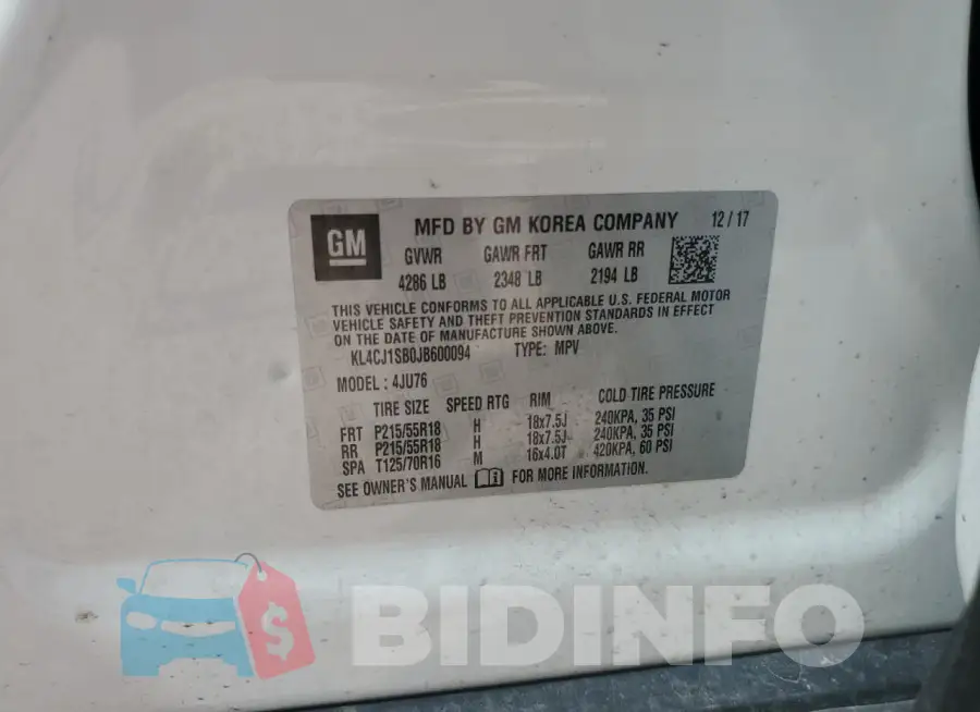 KL4CJ1SB0JB600094 Photo# 13