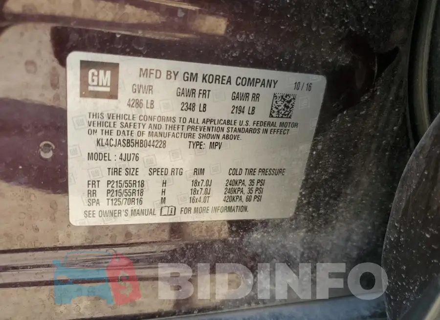 KL4CJASB5HB044228 Photo# 13
