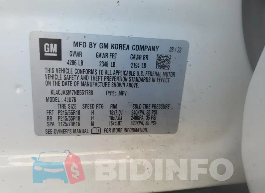 KL4CJASM7NB551788 Photo# 13