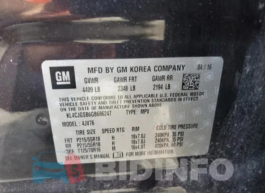 KL4CJGSB6GB686247 Photo# 13